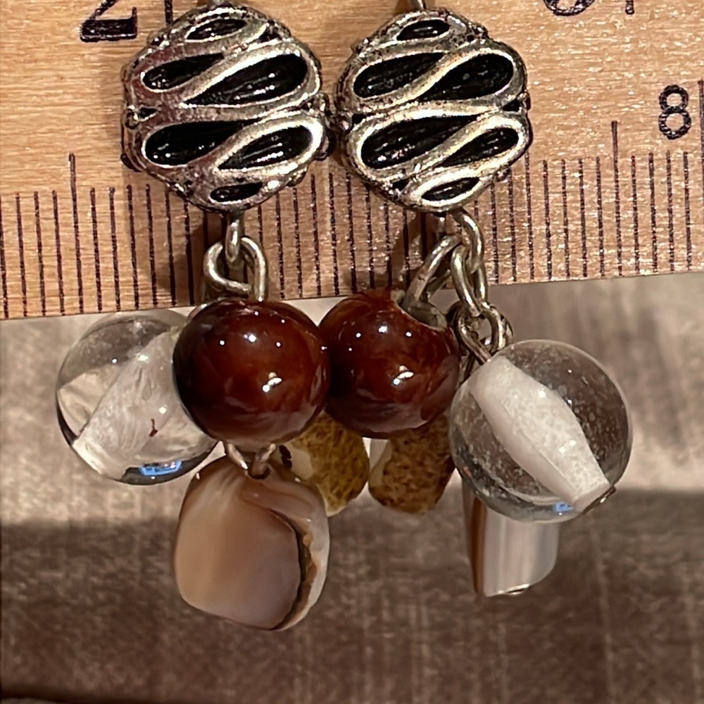 Silver Beaded Earrings - Picture 4 of 7